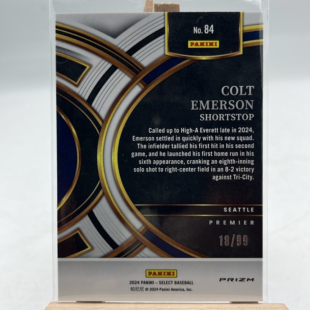 Select Baseball Card - Colt Emerson - Picture 2 of 3